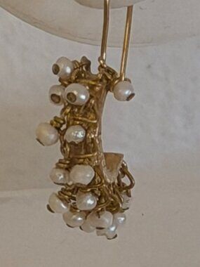 Traditional Turkish Ottoman Earrings Costume 24kt Gold over bronze